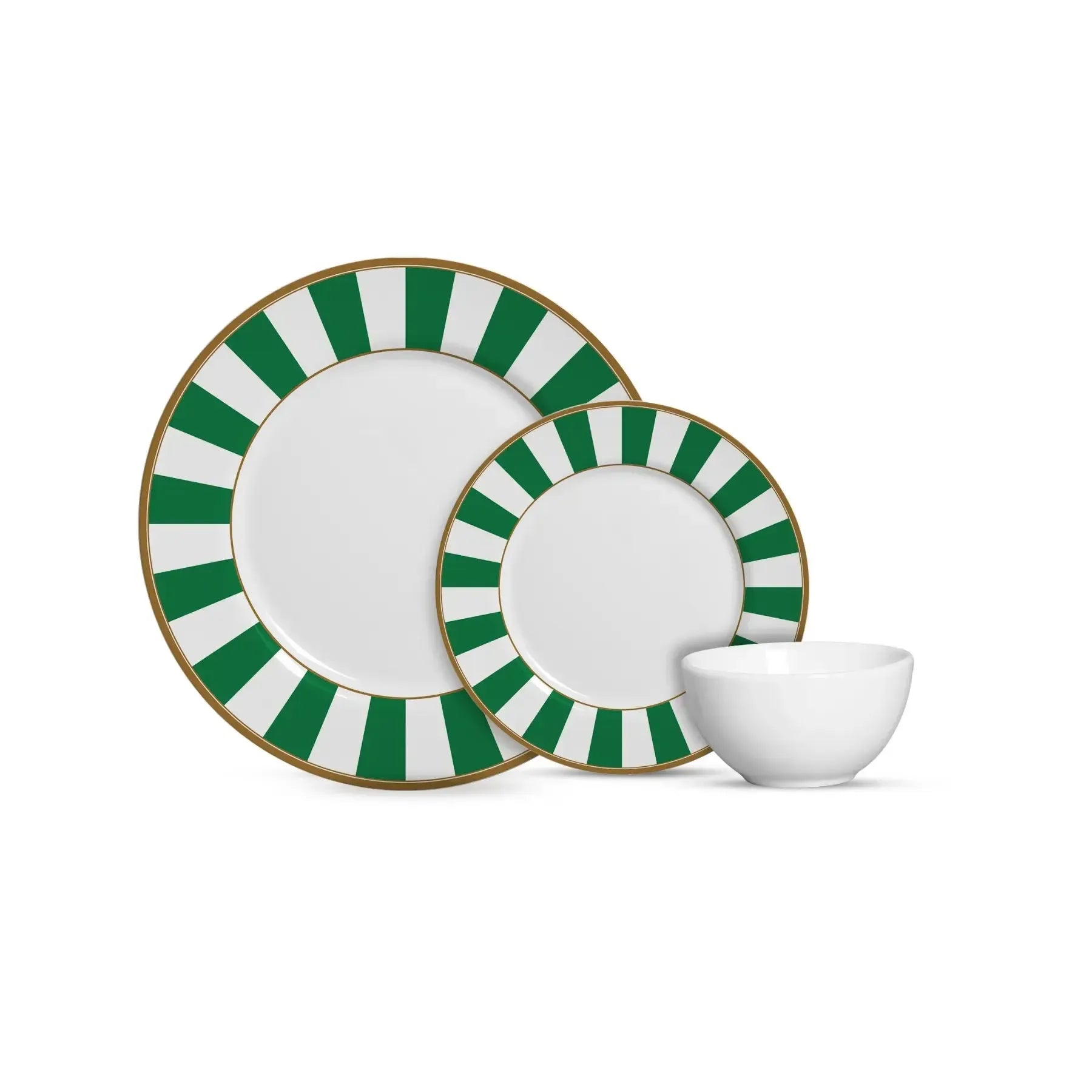 Jogo 6 Pratos Rasos Cerâmica Stripe Azul 29cm Alleanza
