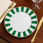 Jogo 6 Pratos Rasos Cerâmica Stripe Azul 29cm Alleanza