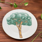 Jogo 6 Pratos Rasos Cerâmica Ypê Rosa com Filete de Ouro 28cm Scalla