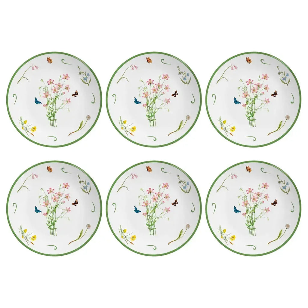 Jogo 6 Pratos Rasos Coup Cerâmica Jardim Campestre 29cm Alleanza