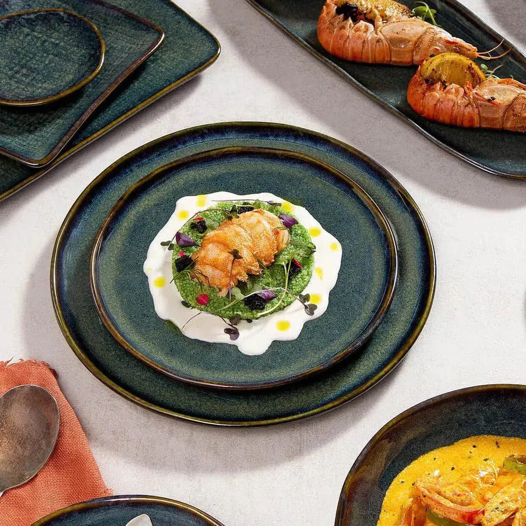 Jogo 6 Pratos Rasos Stoneware Bio Oceano 27,5cm Porto Brasil