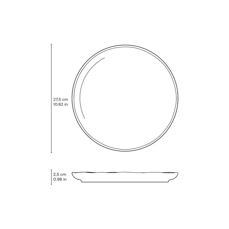 Jogo 6 Pratos Rasos Stoneware Bio Oceano 27,5cm Porto Brasil