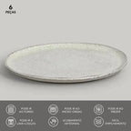 Jogo 6 Pratos Rasos Stoneware Bio Pistache 27,5cm Porto Brasil