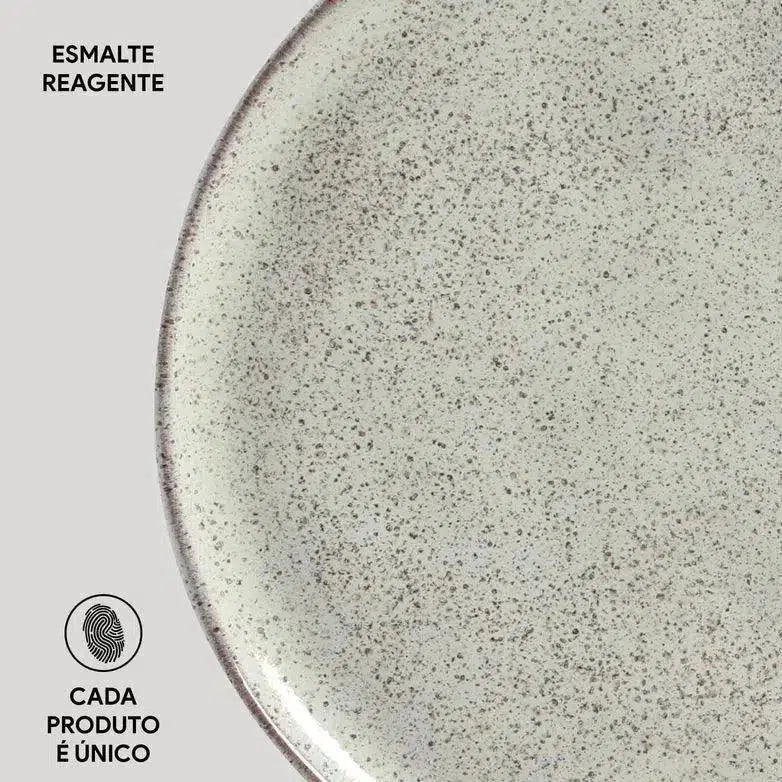 Jogo 6 Pratos Rasos Stoneware Bio Pistache 27,5cm Porto Brasil
