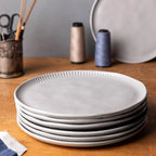 Jogo 6 Pratos Rasos Stoneware Linho 27,5cm Porto Brasil