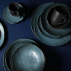 Jogo 6 Pratos Rasos Stoneware Orgânico Petroleum/Night Sky 26,5cm Porto Brasil