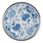 Jogo 6 Pratos Sobremesa Cerâmica Chinese Blue B Filete Ouro 21cm Alleanza