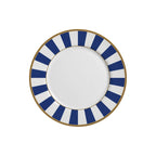 Jogo 6 Pratos Sobremesa Cerâmica Stripe Azul 21cm Alleanza