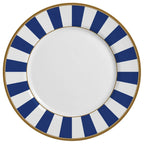 Jogo 6 Pratos Sobremesa Cerâmica Stripe Azul 21cm Alleanza