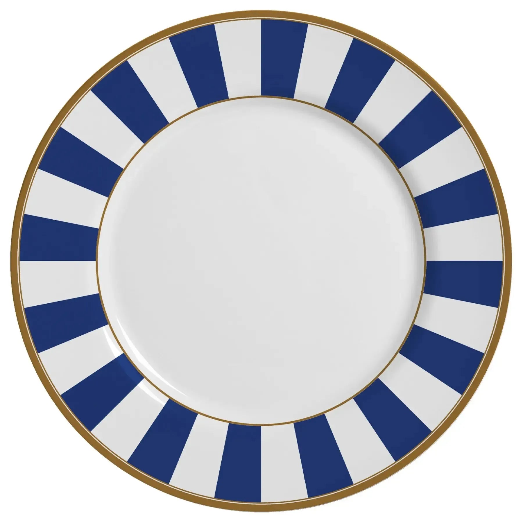 Jogo 6 Pratos Sobremesa Cerâmica Stripe Azul 21cm Alleanza
