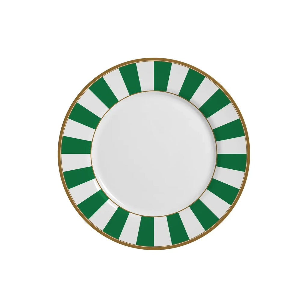 Jogo 6 Pratos Sobremesa Cerâmica Stripe Azul 21cm Alleanza
