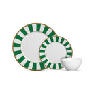Jogo 6 Pratos Sobremesa Cerâmica Stripe Azul 21cm Alleanza