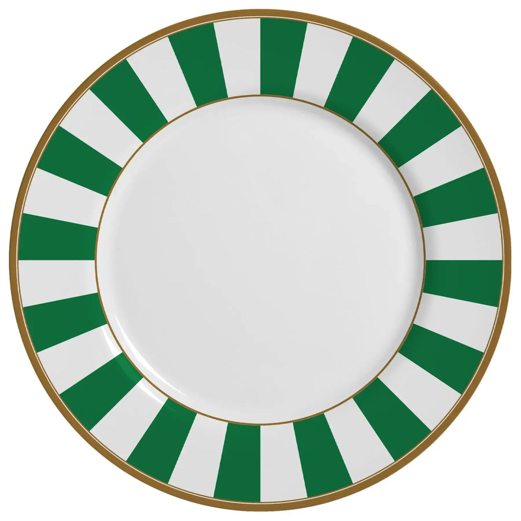 Jogo 6 Pratos Sobremesa Cerâmica Stripe Azul 21cm Alleanza