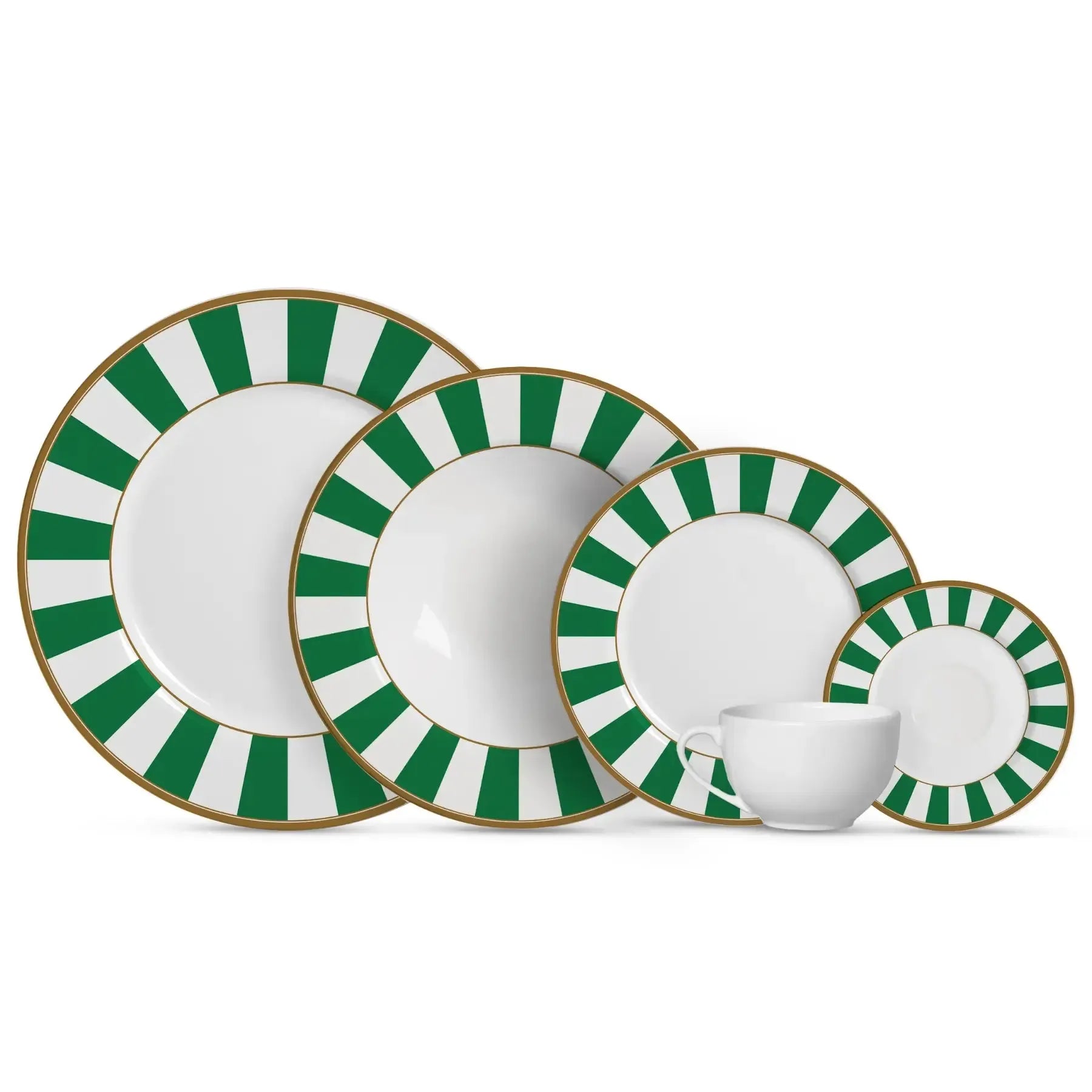 Jogo 6 Pratos Sobremesa Cerâmica Stripe Azul 21cm Alleanza