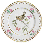 Jogo 6 Pratos Sobremesa Cerâmica Sweet Bird Filete Ouro 21cm Alleanza