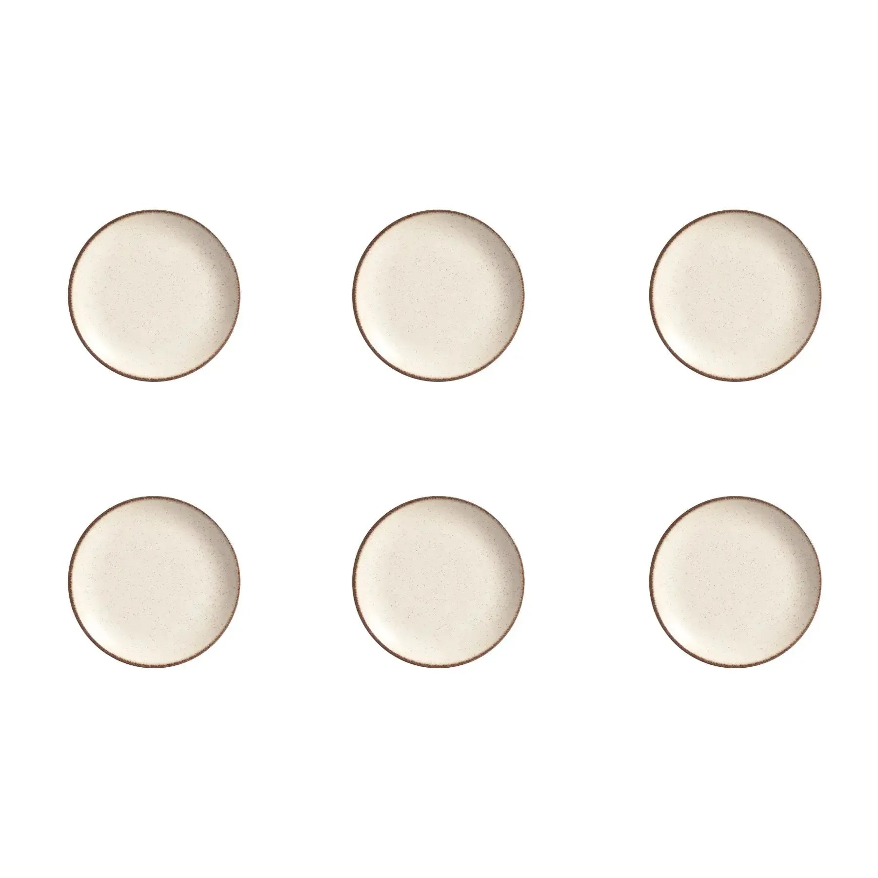 Jogo 6 Pratos Sobremesa Coup Cerâmica Vanilla 21cm Alleanza