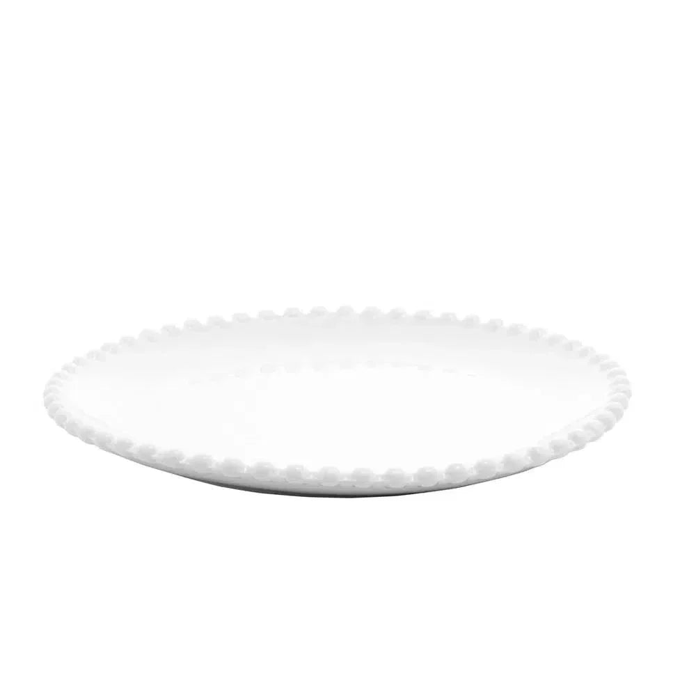 Jogo 6 Pratos de Sobremesa Cerâmica Bolinha Verde 20cm Scalla