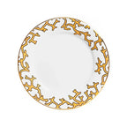 Jogo 6 Pratos de Sobremesa Cerâmica Coral Blue (Branco com Azul e Branco com Amarelo) 20,6cm Scalla