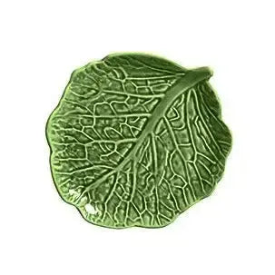 Jogo 6 Pratos de Sobremesa Cerâmica Couve Verde Cobre 20,5cm Scalla