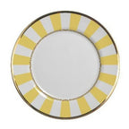 Jogo 6 Pratos de Sobremesa Cerâmica Yellow Strip 19cm Alleanza