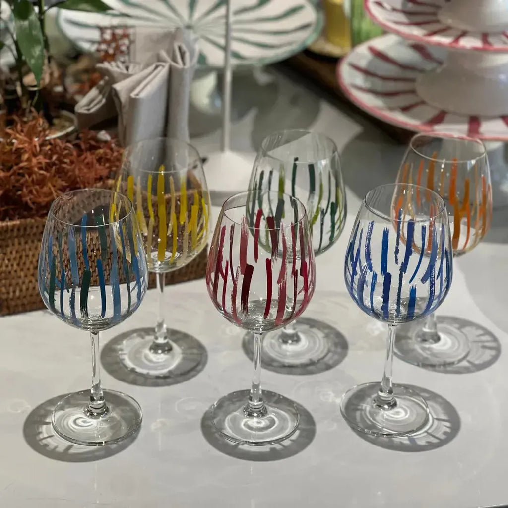 Jogo 6 Taças Bordeaux em Cristal Ecológico Piuma 600ml Colors