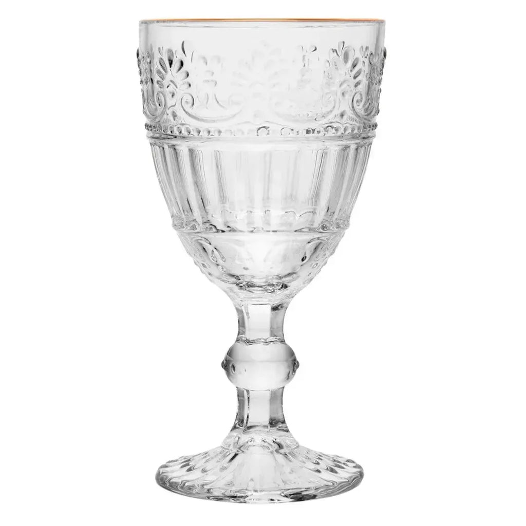 Jogo 6 Taças Vidro para Água Mauve Fio de Ouro 320ml Wolff