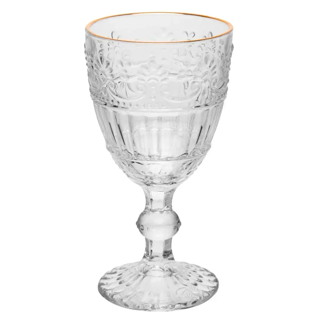 Jogo 6 Taças Vidro para Água Mauve Fio de Ouro 320ml Wolff