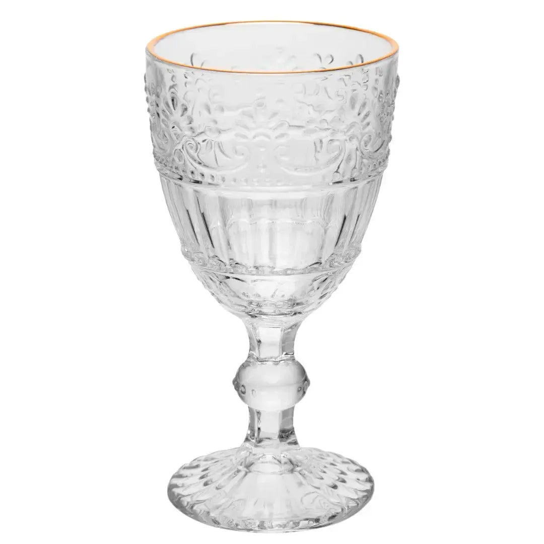 Jogo 6 Taças Vidro para Água Mauve Fio de Ouro 320ml Wolff