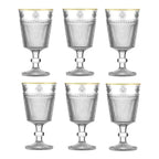 Jogo 6 Taças em Vidro Gold Rim Abelha 325ml L'Hermitage
