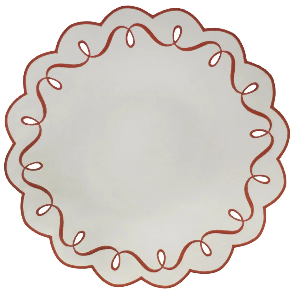 Jogo Americano Nylon Off White Borda Ocre