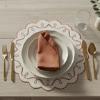 Jogo Americano Nylon Off White Borda Ocre