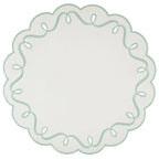 Jogo Americano Nylon Off White Borda Verde Claro