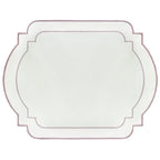 Jogo Americano Nylon Off White Bordado Lavanda