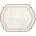 Jogo Americano Nylon Off White Bordado Ocre