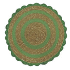 Jogo Americano Palha Cestaria Detalhe Croche Azul 34cm