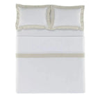 Jogo de Cama Solteiro Fiesole 4 Pçs 200 Fios 100% Algodão Branco / Grigio Trussardi