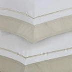 Jogo de Cama Solteiro Fiesole 4 Pçs 200 Fios 100% Algodão Branco / Grigio Trussardi