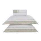 Jogo de Cama Solteiro Fiesole 4 Pçs 200 Fios 100% Algodão Branco / Grigio Trussardi