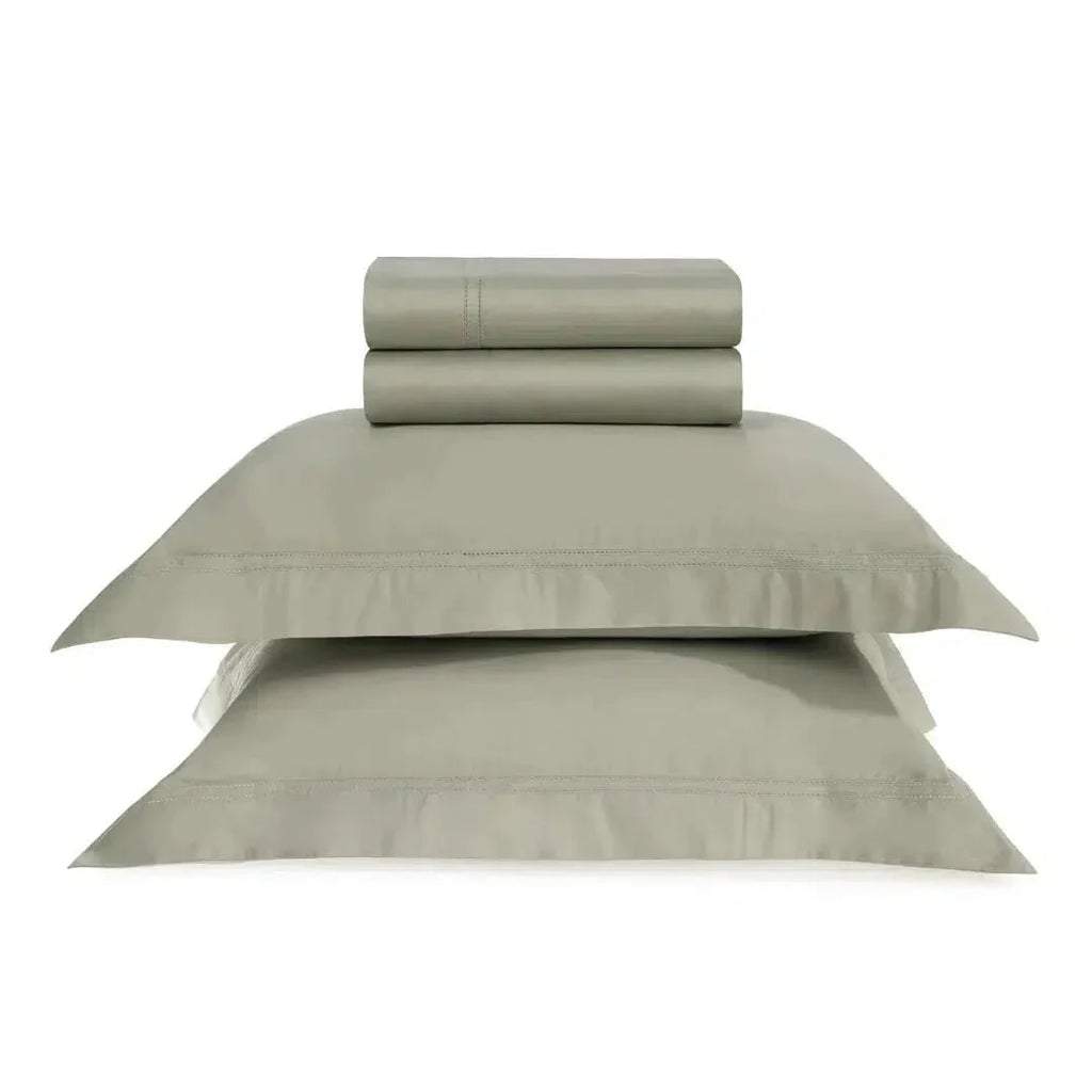 Jogo de Cama Casal Galieno 4 Pçs 300 Fios Cetim 100% Algodão Egípcio Pistacchio Trussardi