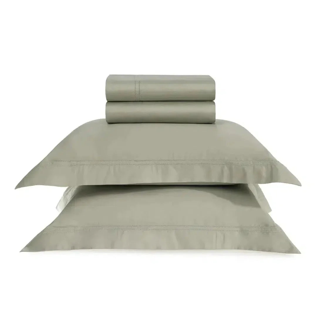 Jogo de Cama Casal Galieno 4 Pçs 300 Fios Cetim 100% Algodão Egípcio Pistacchio Trussardi
