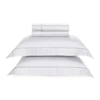 Jogo de Cama Casal Girelli 4 Pçs 300 Fios 100% Bambu Branco / Platino Trussardi