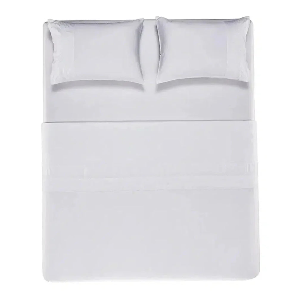 Jogo de Cama King La Lizza 4 Pçs 300 Fios 100% Algodão Egípcio Branco Trussardi