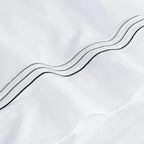 Jogo de Cama Casal Menfi 4 Pçs 200 Fios 100% Algodão Branco / Cinza Trussardi