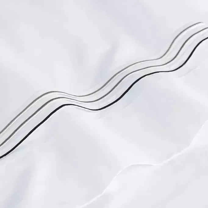 Jogo de Cama Casal Menfi 4 Pçs 200 Fios 100% Algodão Branco / Cinza Trussardi