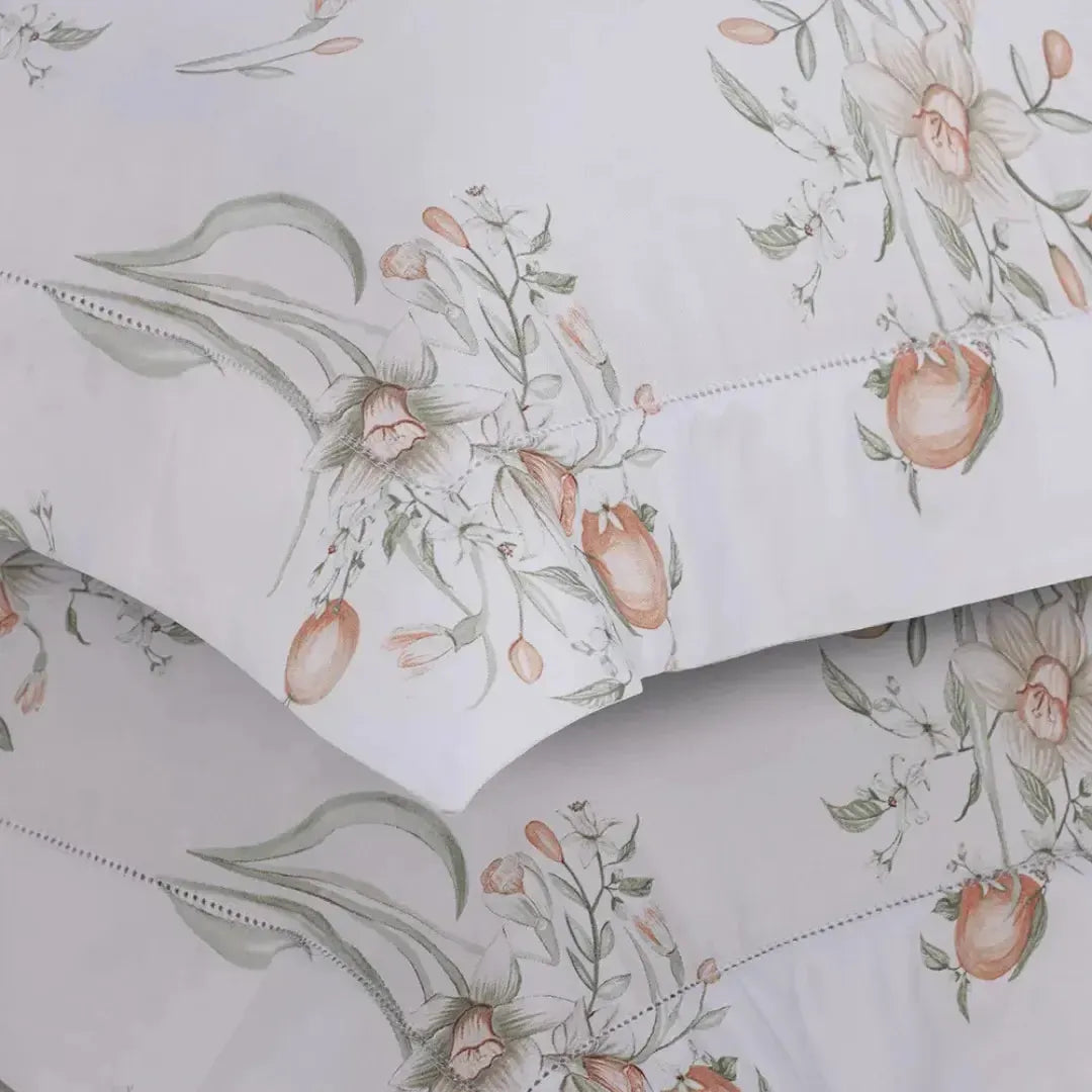 Jogo de Cama Casal Narciso 4 Pçs 200 Fios Cetim 100% Algodão Trussardi