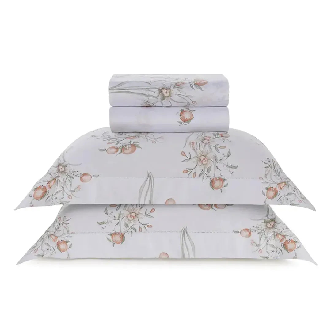 Jogo de Cama Casal Narciso 4 Pçs 200 Fios Cetim 100% Algodão Trussardi