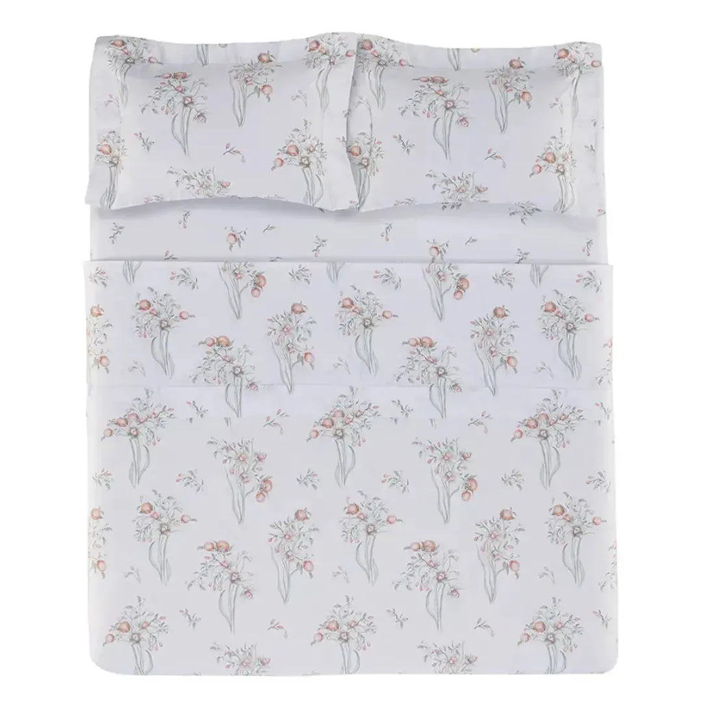 Jogo de Cama Casal Narciso 4 Pçs 200 Fios Cetim 100% Algodão Trussardi