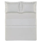 Jogo de Cama Casal Portello 4 Pçs 300 Fios 100% Algodão Egípcio Branco / Legno Trussardi