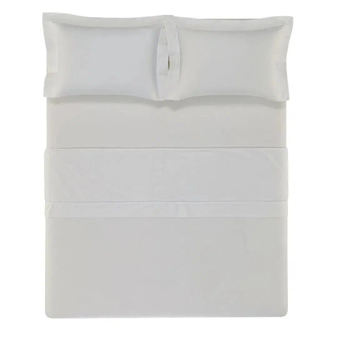 Jogo de Cama Casal Portello 4 Pçs 300 Fios 100% Algodão Egípcio Branco Trussardi
