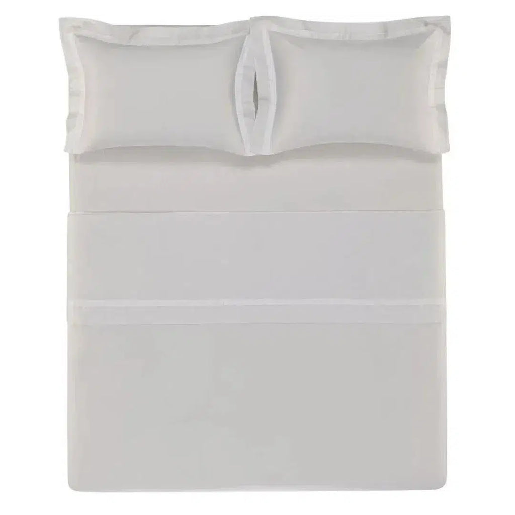 Jogo de Cama Casal Vercelli 4 Pçs 300 Fios 100% Algodão Egípcio Branco Trussardi